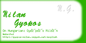 milan gyopos business card
